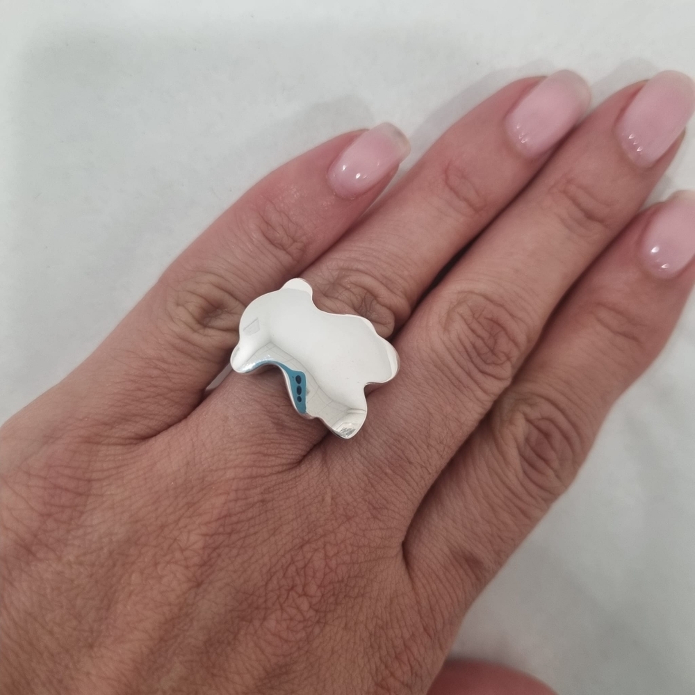 Tous Silver Bold Motif Bear Signet Ring Size 6.25 - Picture 14 of 15